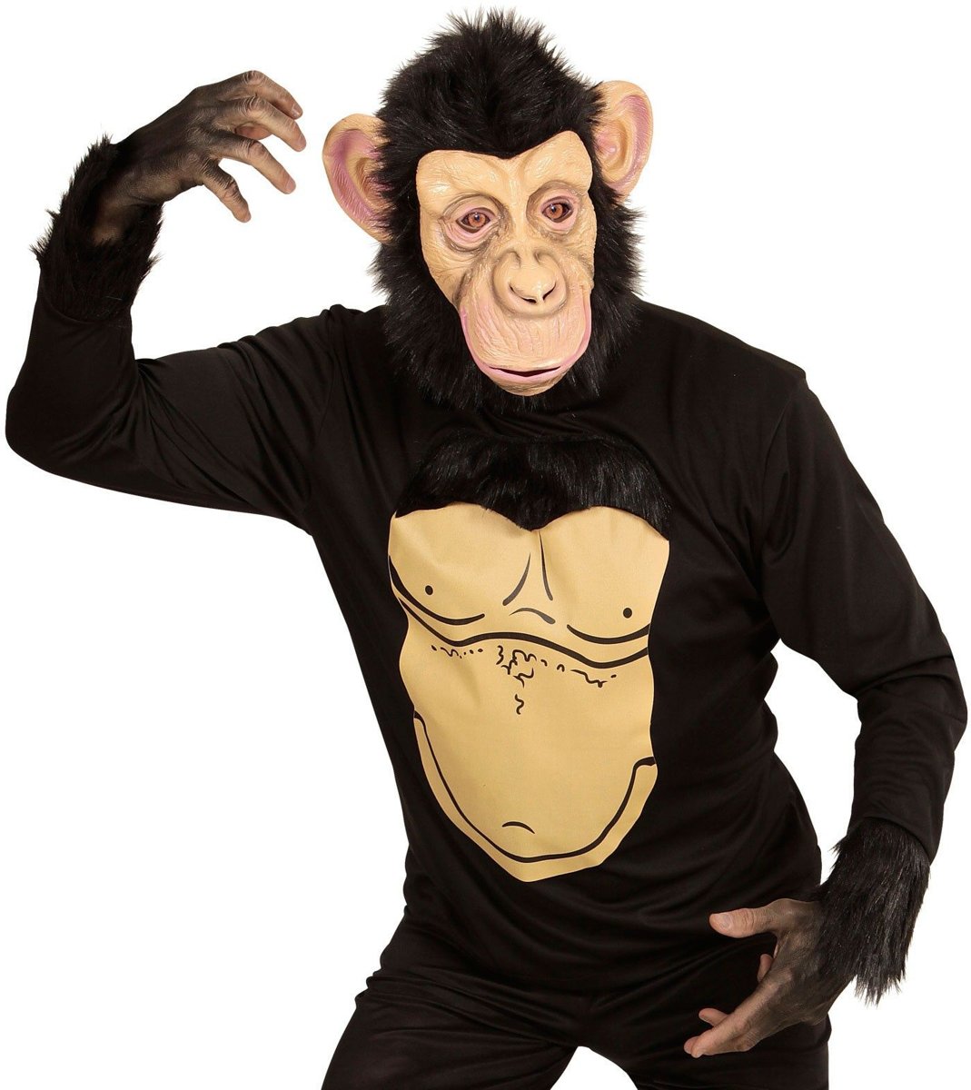 Aap & Gorilla & Baviaan & King Kong Kostuum | Grappige Chimpansee | Man | Medium / Large | Carnaval kostuum | Verkleedkleding